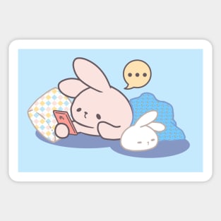 Cute Bunny Phone Time | Loppi Tokki Relaxation Sticker